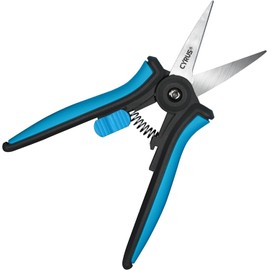 CYRUS 5.9 inches (150 mm) Stainless Steel Bud Shears, Lightweight Small Plant Scissors for Vegetable Harvesting