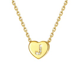 U7 J Initial Necklace for Women, Waterproof Gold Plated Necklace for Women