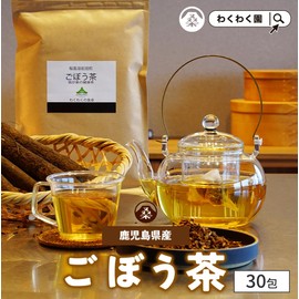 Wakuwakuen Burdock Tea Bag (30 Packs) Made in Japan, Decaffeinated Burdock Tea, Inulin Free, Additive-Free, Health Tea