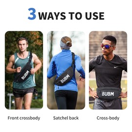 BUBM, Sports Waist PackBum Bag for Men and Women, Stylish Comfortable Waist Bag with Expandable Design, Waterproof, Black, black