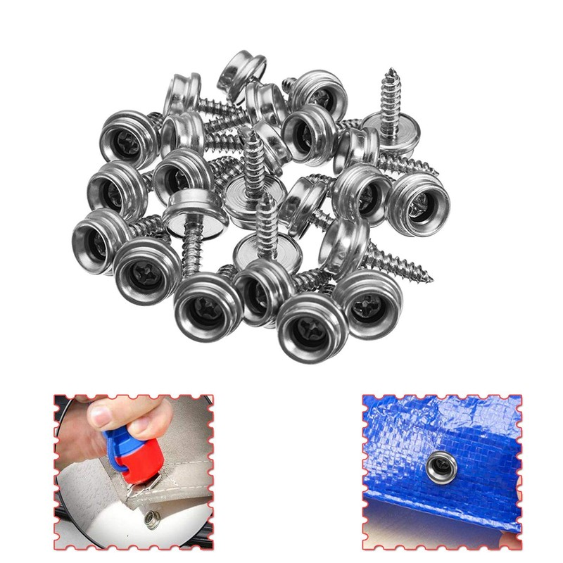WedDecor Fasteners Metal Press Studs Marine Grade Stainless Steel Screw,