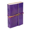 Handmade 3-String Purple Leather Journal | Plain Recycled Paper |