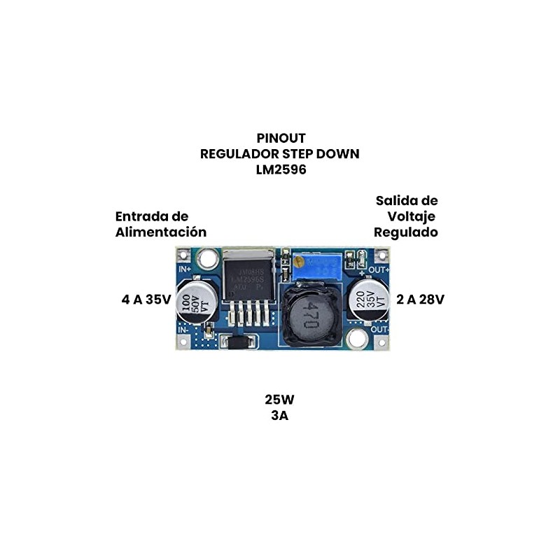 UNIT ELECTRONICS LM2596 Regulador Step Down 25W 3A
