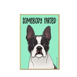 Honey Dew Gifts, Somebody Farted, Boston Terrier Fridge Magnets, Fun Dog Magnets, Pet Lovers Refrigerator Magnets, Funny Magnet for Fridge, 2.5 Inch by 3.5 Inch, 76621