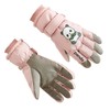 Ski Gloves with Thick Warm Liner Windproof Cartoon Print Hand