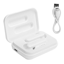 Bluetooth Earphone IPX5 Waterproof Wireless Headset Noise Reduction Half inEar Earbuds(White )