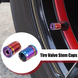 X AUTOHAUX 4pcs Wheel Tire Valve Stem Caps Universal with Wrench Set Multicolor