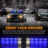 XRIDONSEN 34 inch Blue Emergency Visor Lights Bar Interior Front