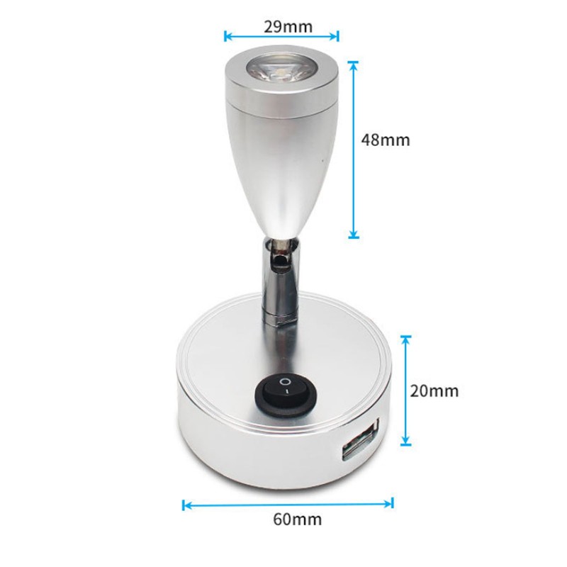DC10‑30V LED RV Bedside Lamp Aluminum Alloy High Brightness RV
