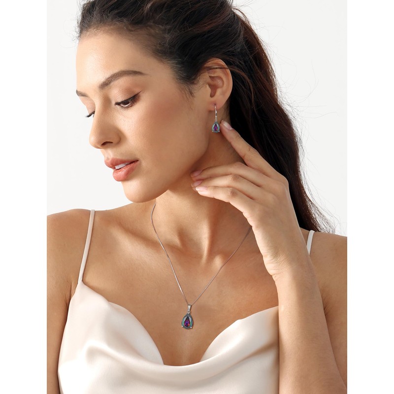 YL 925 Sterling Silver Teardrop Dangle Drop Earrings for Women
