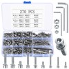M3 M4 M5 Cylinder Screws with Washers, 270 Hex Screws