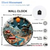Industrial Style 12 Inch Large Glass Wall Clock with Rustic