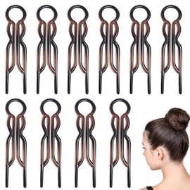 10Pcs Magic Hair Pins, French Hair Fork Lightweight Hair Pins Bobby Pins Brown Hairpin Elegant U Shaped Hairpin, Hair Bun Pins For Women And Girls, Hair Styling Accessories