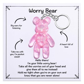 Pocket Bear Hug, Anxiety Gifts for Women Men, Mental Health Positivity Gift for Anxious Friend, Surgery Worry Gifts, Back to School Reminder of Comfort, Pink