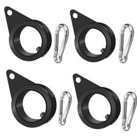 Anovo 1.25" Flag Pole Rings, Flagpole Rings Aluminum Alloy 360° Rotating Anti Wrap Flag Mounting Spinning Ring Clips for 1.02-1.25 Inch Diameter Flagpole (1.25 Inch -Pack of 4, Black)