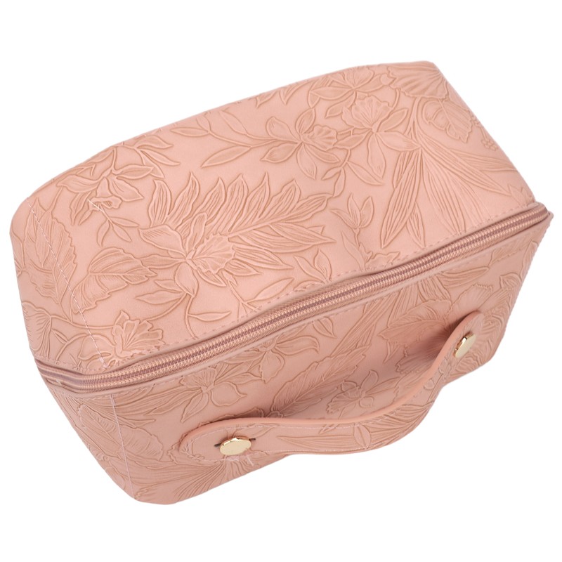 Make Up Cosmetic Bag PU Leather 180 Degree Opening Large