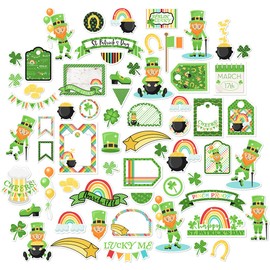 Paper Die Cuts - Feelin Lucky - for St Patricks Day - Over 60 Cardstock Scrapbook Die Cuts - by Miss Kate Cuttables
