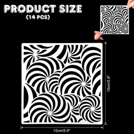 OOTSR Pack of 14 Geometric Drawing Painting Stencils, Reusable Sign Craft Stencils for Drawing, Wall Painting, Artwork, Crafts and DIY Projects (15 x 15 cm)
