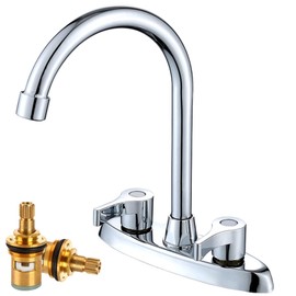 EMAGIE Llaves para Lavabo Baño - Mezcladora para Lavabo, Grifo para Lavabo de Baño, Llave Mezcladora para Lavabo, Llave para Lavabo de 360° Giratorios, Mezcladora Lavabo con 2 Manijas