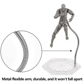 Yocoolfun 3 Pack Clear Action Figure Stand,Action Figure Display Holder Stand Base,Compatible with HG RG SD SHF Gundam 1/144 Toy,Doll Stop Motion Holder Stand with Screwdriver