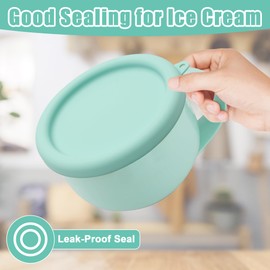 Zhaoyapo 2 PCS Light Green Silicone Lid for Dash My Mug Ice Cream Maker, 5.9 Inches Food Safe Silicone Bowl Covers for Dash Ice Cream Maker Mug