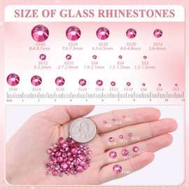BELLEBOOST 2000PCS SS16/4mm Crystal Rhinestones (Rose), Bedazzling Flatback Glass Rhinestones for Crafting DIY Nail Art Makeup Decoration, Gems Diomand Charms for Tumbler Shoes Clothing Mug