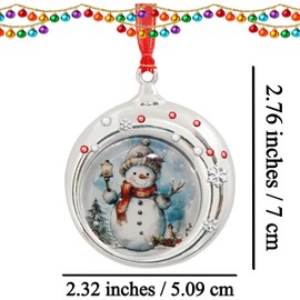 PTCRMG Christmas Snowman Christmas Tree Christmas Ornaments Metal Glass Ornaments for Christmas Tree Ornament Handcrafted Hanging Craft Collectibles for Christmas Trees Home Party
