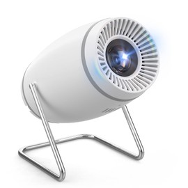 Mini Projector, 4K Support Portable Projector with WiFi 6 and Bluetooth, Auto Keystone 130'' Screen 180° Rotatable Smart Cinema Projector for Home Bedroom Outdoor