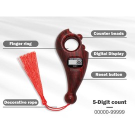 Hitopin 1 Piece Digital Beads Counter, Prayer Digital Tasbih, Portable Prayer Beads Counter, for Meditation, Relaxation, Prayer Islamic