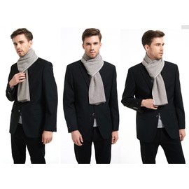 LanHong Men Winter Cashmere Scarf Wool Soft Warm Knitted Casual Scarves for Men