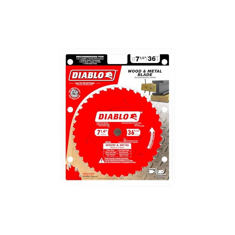 Diablo Wood and Metal Cutting Carbide Circular Saw Blade -