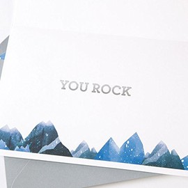 Papyrus Metallic Mountains Thank You Card
