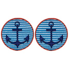 Ranger Return Set 2 of Small Cute Mini Anchor Marine Nautical Sailor Naval Tiny Sew Iron on Embroidered Patches (Anchor-O-BL-MINI2)