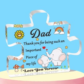 QMVMV Dad Gifts from Son Daughter Acrylic Block Puzzle Dad Gifts Birthday Christmas Thanksgiving Father's Day Gift for Dad