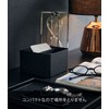 Yamazaki 6196 Tower Compact Half Tissue Case with Lid, Black,