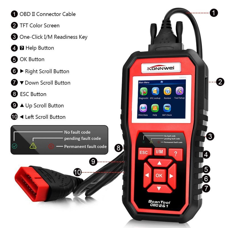 OBD2 Scanner OBDII Auto Diagnostic Code Scanner Universal Vehicle Engine