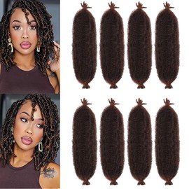 Mscat 16 Inch Pre-Separated Springy Afro Twist Hair 8 Packs Marley Twist Crochet Braiding Synthetic Hair Extensions (8 Strands/Pack,T30#)
