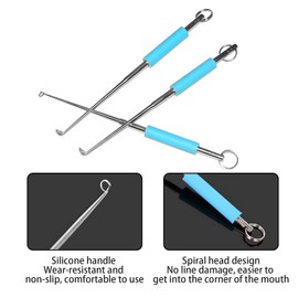 MYHOGOOD 2 Pcs Fishing Hook Remover, Stainless Steel Quick Fishing Hook Remover Descending Device Detacher Tool, Fishing Disgorger Fly Fishing Hook Extractor Accessories with Storage Tube