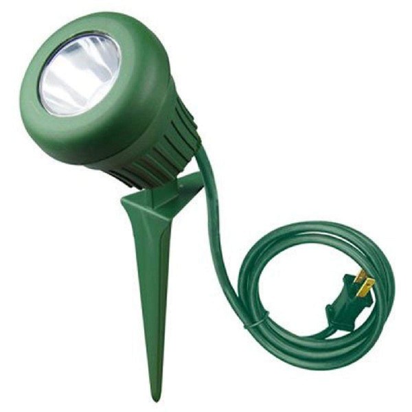 Woods 0434 434 60W 200 Lumen Stake Light, 5 LEDs, Green with 2 Extra Lenses, 1-Pack