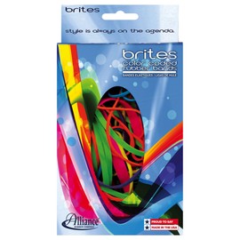 Alliance Rubber 07706 Non-Latex Brites File Bands, Colored Elastic Bands, 1.5 oz Pic Pac Dispenser (Assorted Bright Colors and Sizes)