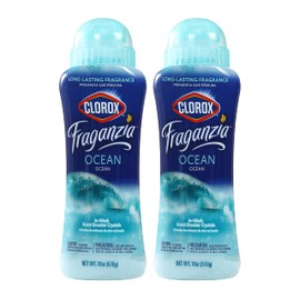 Clorox Fraganzia Laundry Scent Booster Crystals in Ocean Scent - Scented In-Wash Freshener Beads for Fresh, Clean, Great Smelling Clothes and Linens, 18 Oz - 2 Pack
