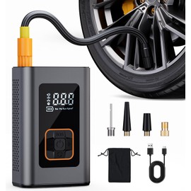 Tire Inflator Portable Air Compressor, 180PSI Cordless Portable Air Pump, 6X Faster Tire Pump for Car Tires, Portable Bike Pump with Digital Pressure Gauge, Motorcycle, Bike & Ball