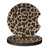 2 Pcs Car Cup Coasters, Brown Cheetah Print Universal Non-Slip