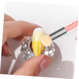 LALAFINA 3pcs Nail Sponge Pen Set Rhinestone Handle Nail Brush for Home Salon Use Dual Head Sponge Brush for Art Tools