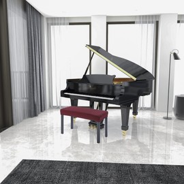 BUYUE Luxury 2-Person Piano Bench Cover, (27.7"- 37") Lx (12"- 16") W Stretch Jacquard Washable Rectangle Footstool Slipcover (M, Burgundy)