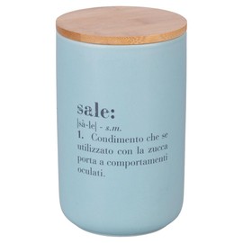Barattolo sale 1000 ml in ceramica, coperchio in bambù, Victionary