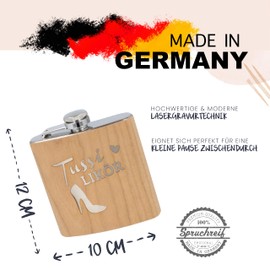 Spruchreif Stainless Steel Hip Flask with Engraving, Women's Hip Flask, Bridesmaids Gifts, Hen Party Gift, Girlfriend Gift