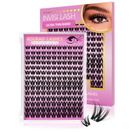 Flora Lash Clusters Kit Short 8-14mm Wispy Eyelashes Cluster Extension Kit D Curl Individual DIY False Lash Extension Spiky Cat Eye Lashes Fake Eyelashes Clusters with 0.03mm Ultra-Thin Wide Band