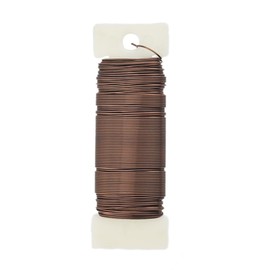 HAHIYO 22Gauge Coffee Color Metal Floral Wire - 1Roll, 38Yards(115Feet) - Flexible Paddle Wire Florist Wire Garden Wire for Craft Christmas Wreath Flower Arrangement Bouquet Wrapping Wedding DIY