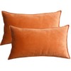 Lutanky Pack of 2 Velvet Cushion Covers Dark Orange Decorative